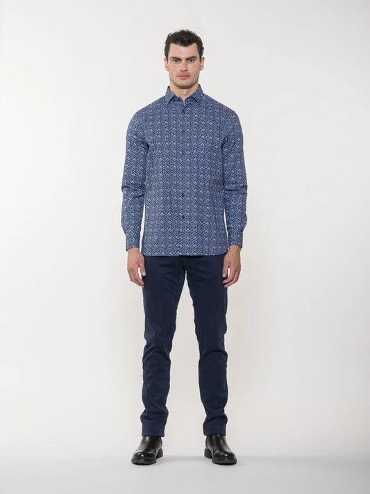 Mustache & Bow Tie Shirt - Navy
