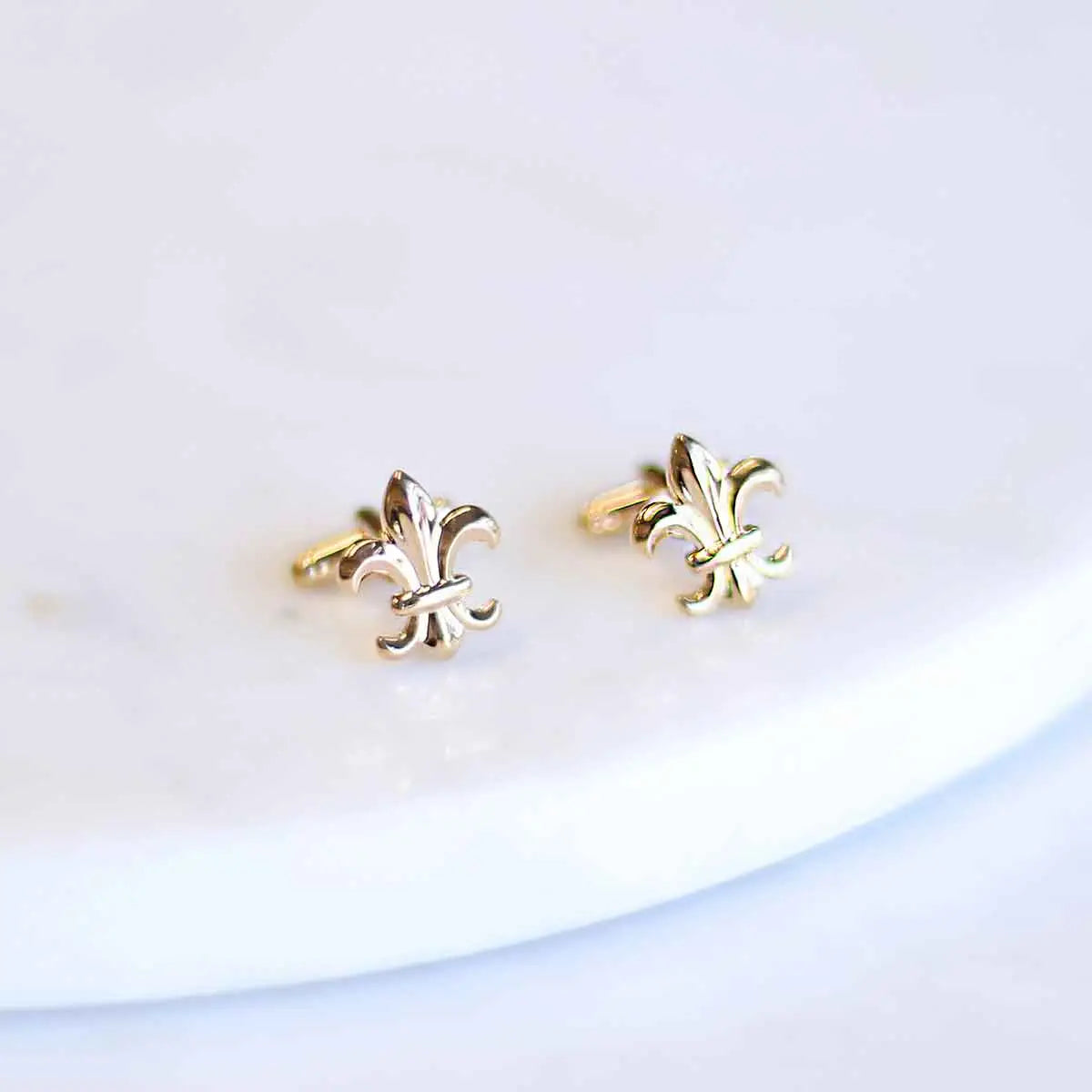 Fleur De Lis Gold Cufflinks .5”