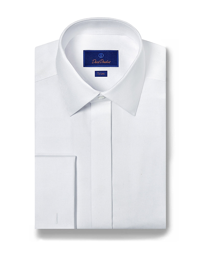 Trim Fit French Cuff Covered Placket Formal Shirt