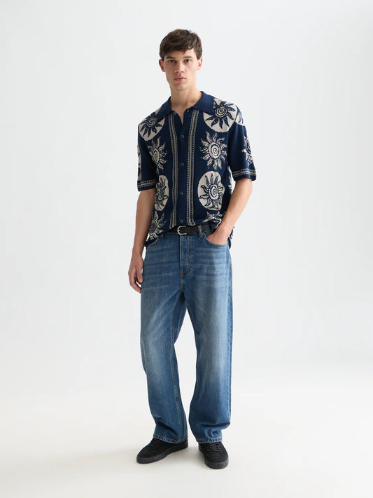 Knitted Jacquard S/S Shirt
