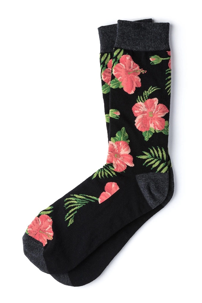 Hibiscus Floral Carded Cotton Sock