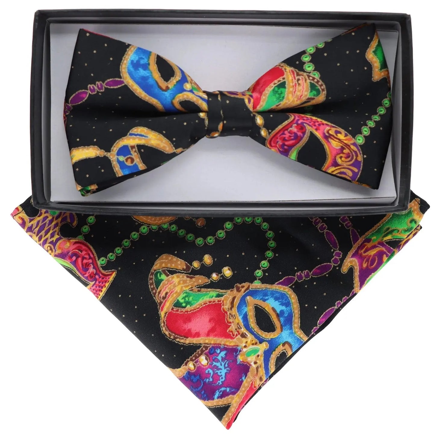 Mardi Gras Bowtie/PocketSquare - Beads
