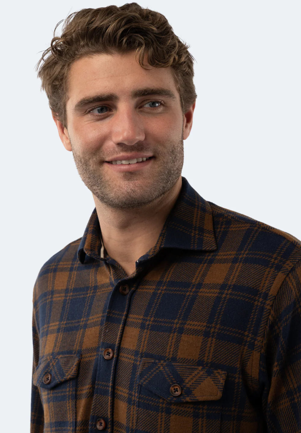 Fawn Beige Plaid Knit Flannel