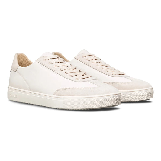 Clae Deane Court Sneaker in Triple Off-White Leather