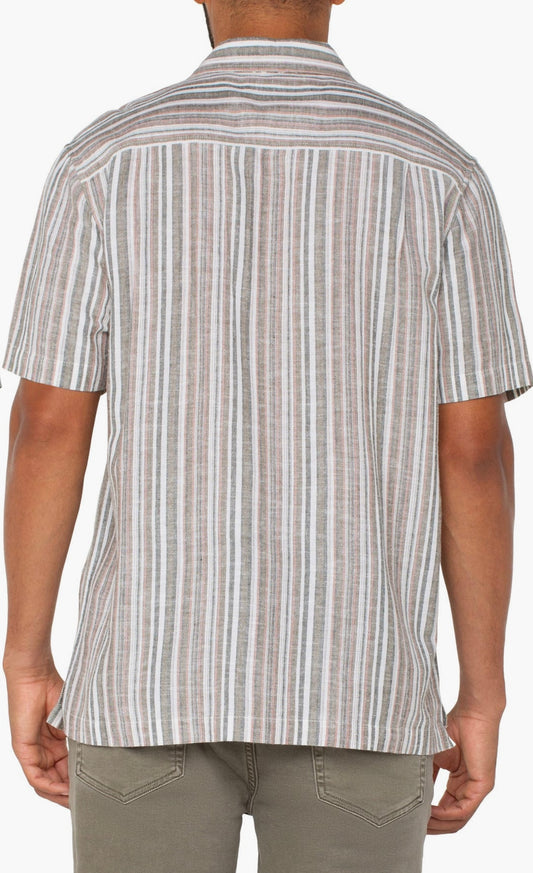 Short Sleeve Button Shirt - Sage/Multi