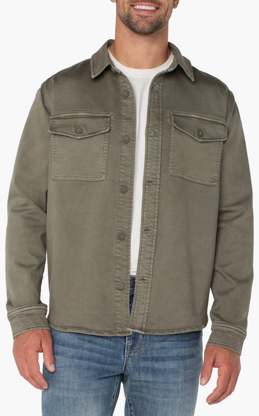 Stretch Cotton Blend Overshirt