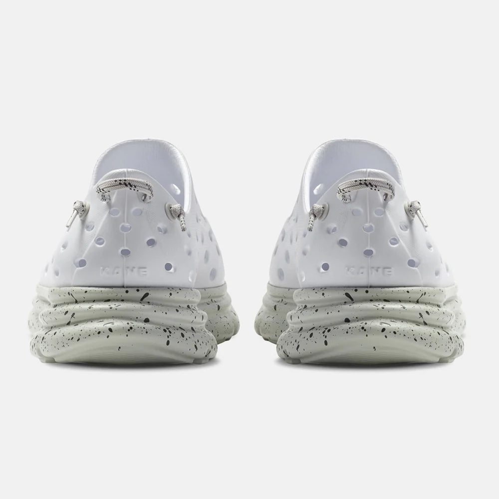 White Kane Recovery Shoes with speckled sole on a white background