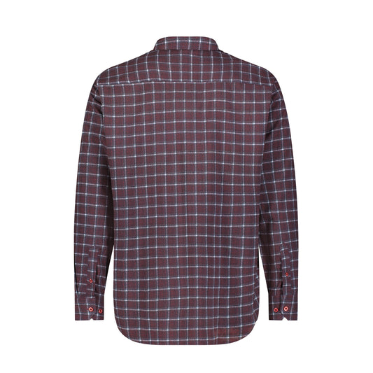 Window Pane Printed Shirt - Burgundy