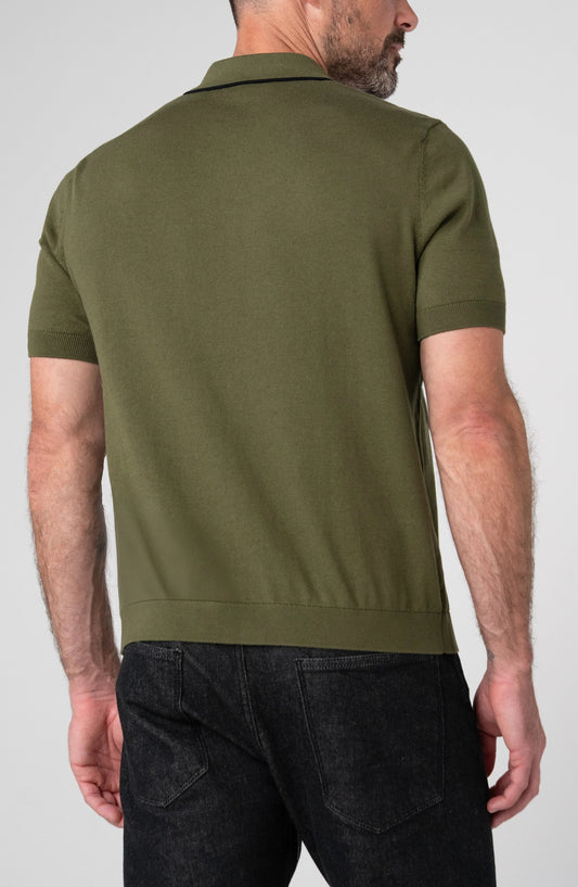 Johnny Collar Sweater Polo - Winter Moss