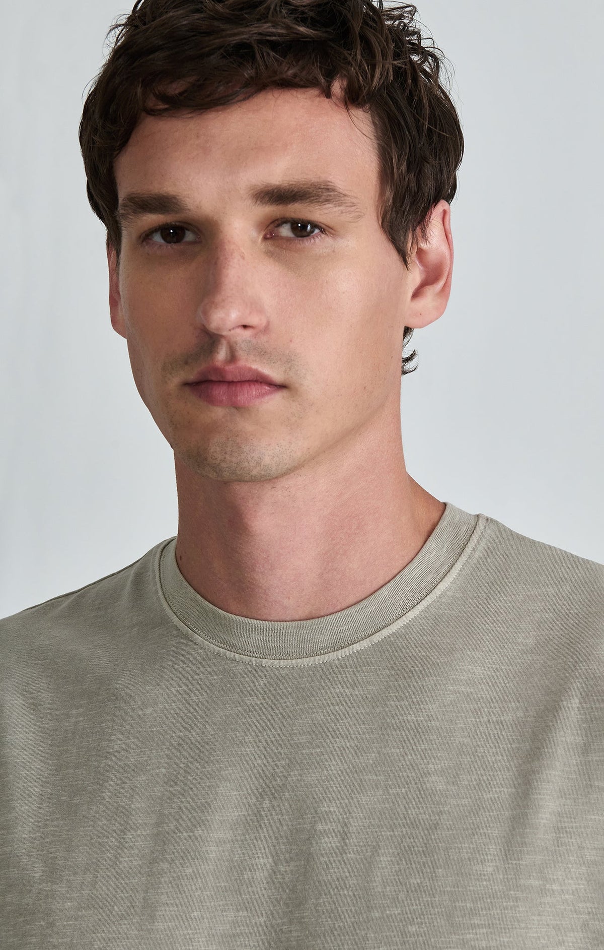 Soft Slub Crew Neck T-Shirt - Abbey Stone