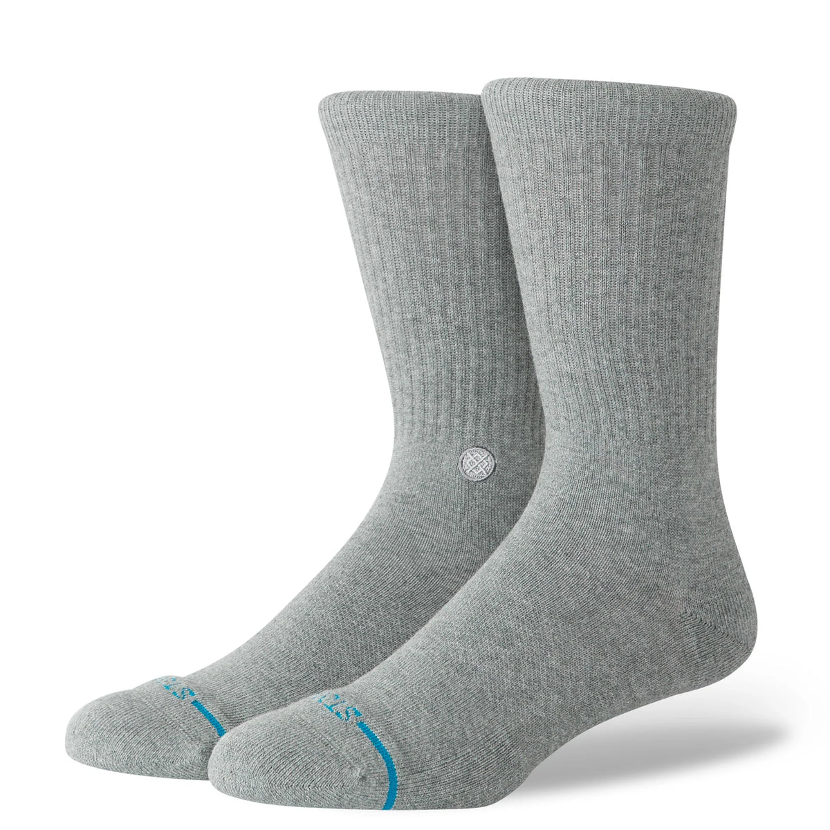Icon Crew Socks – Grey Heather