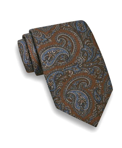 Wool Paisley Print Tie