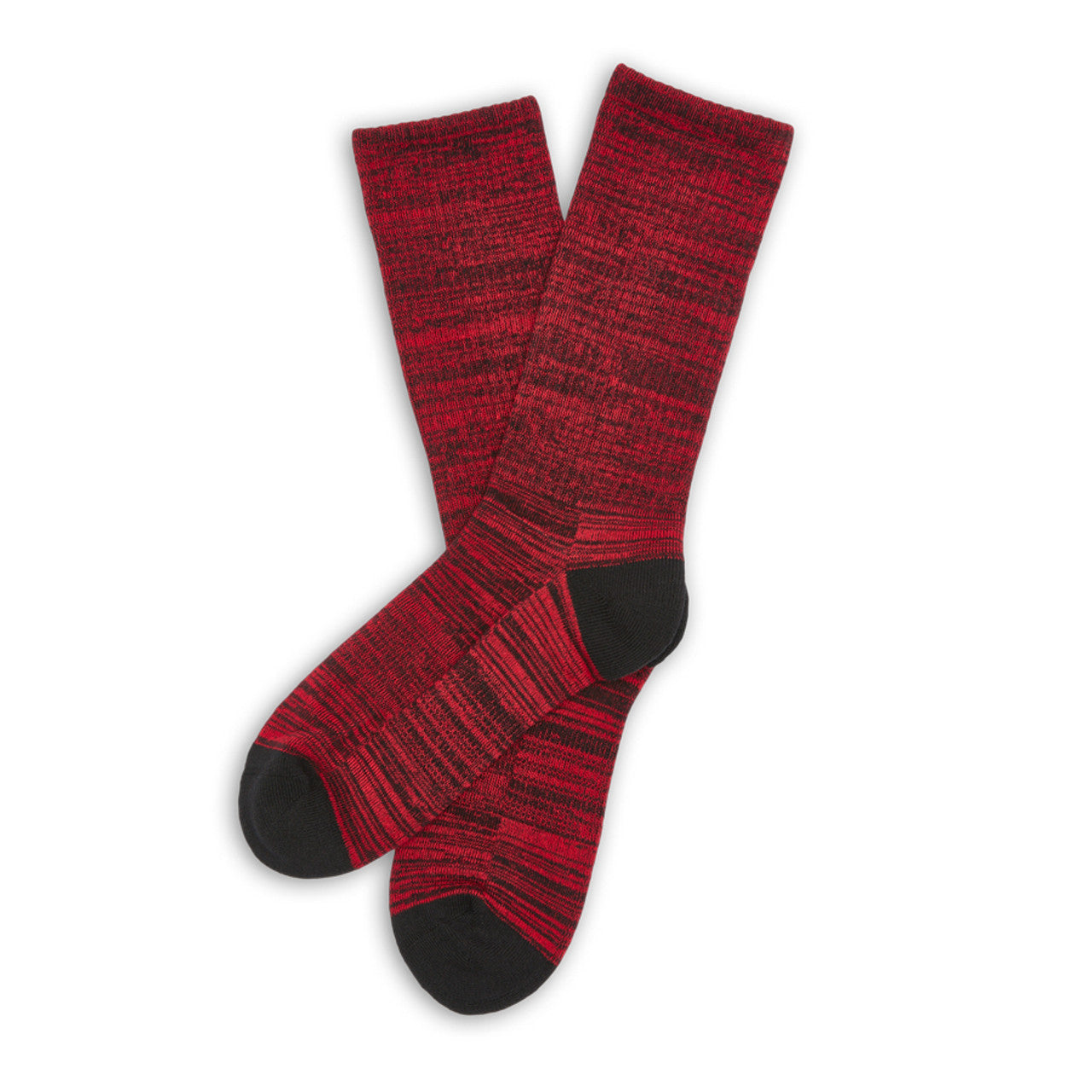 Marl Casual Crew Socks - Red/Black