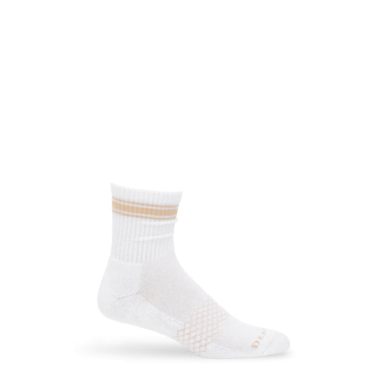 Quarter Crew Socks - White/Tan