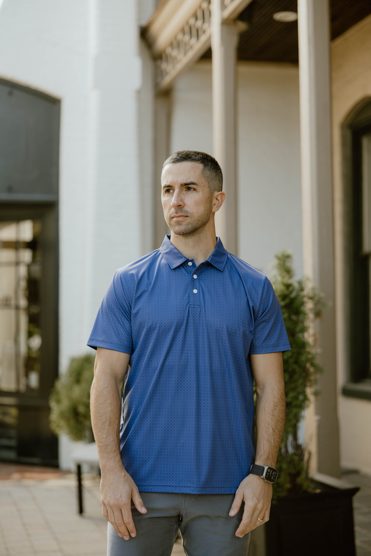 Indigo Squares Polo