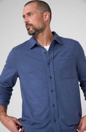Liverpool Los Angeles Long-Sleeve Knit Button-Up Shirt in Blue Slate Multi