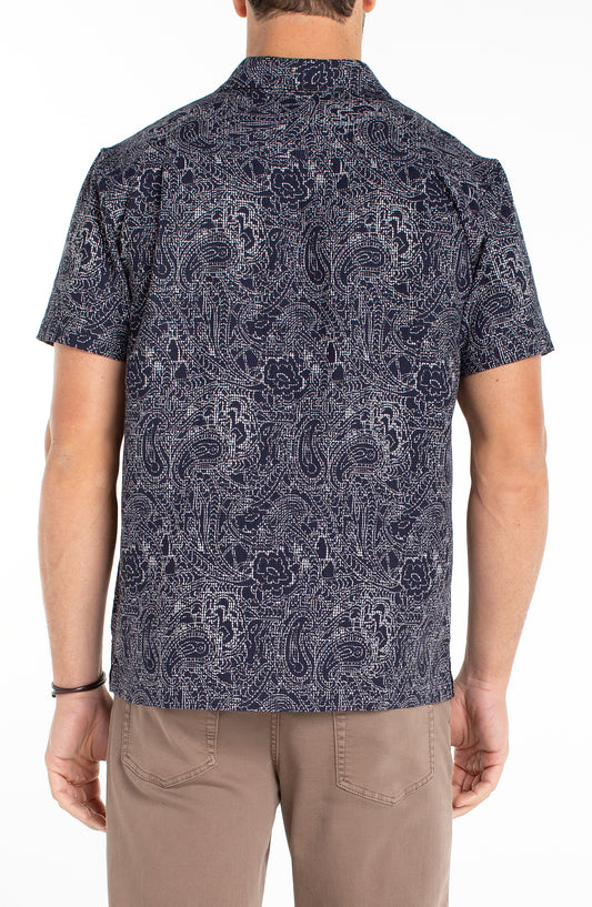 Paisley Floral Jacquard Short Sleeve Shirt