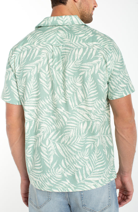 Floral Printed Linen Blend Camp Shirt