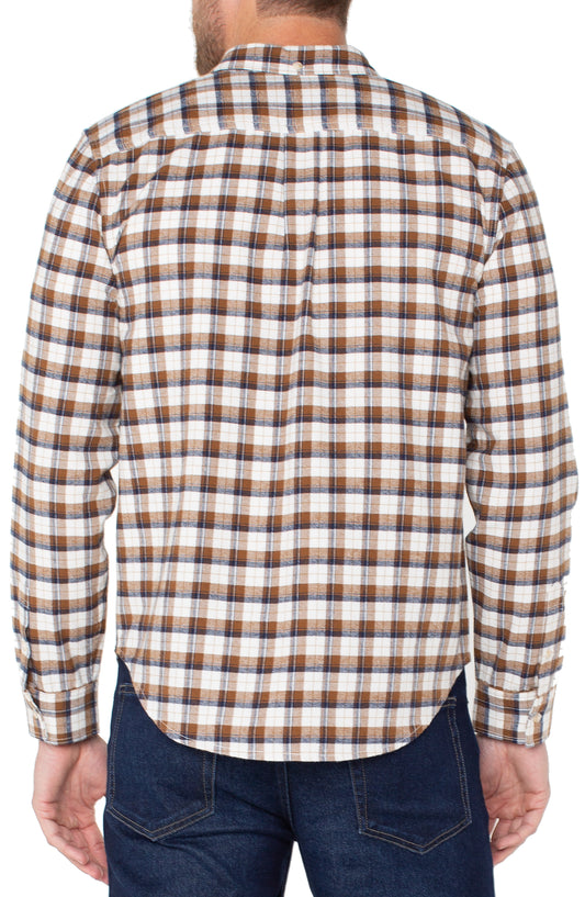 Woven Button Up Shirt - Chestnut Navy/Multi