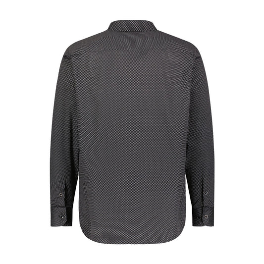 Dotted Print Long Sleeve Shirt - Black