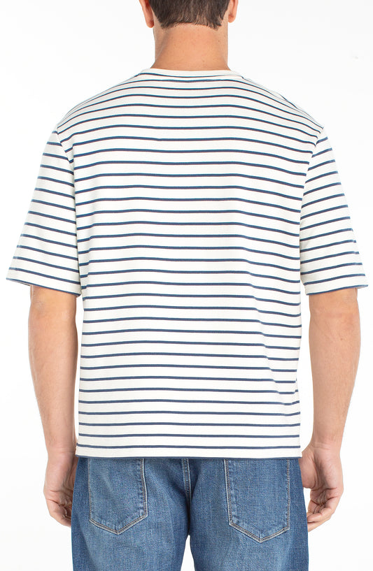 Striped French Terry Sweatshirt Tee