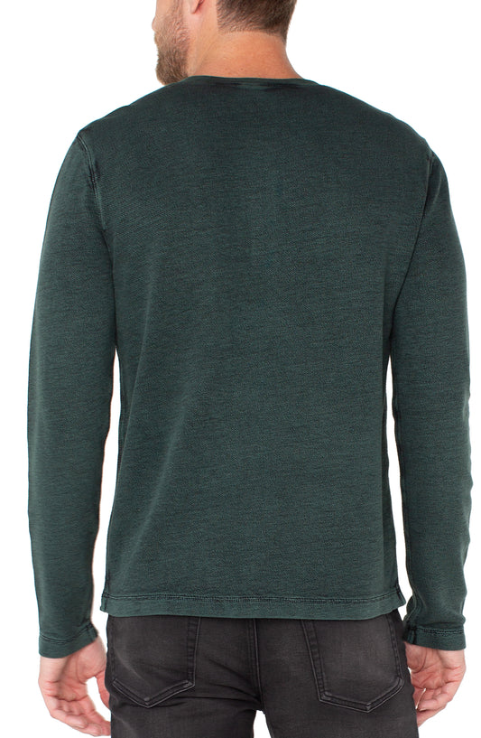 Long Sleeve Henley - Spruce/Black