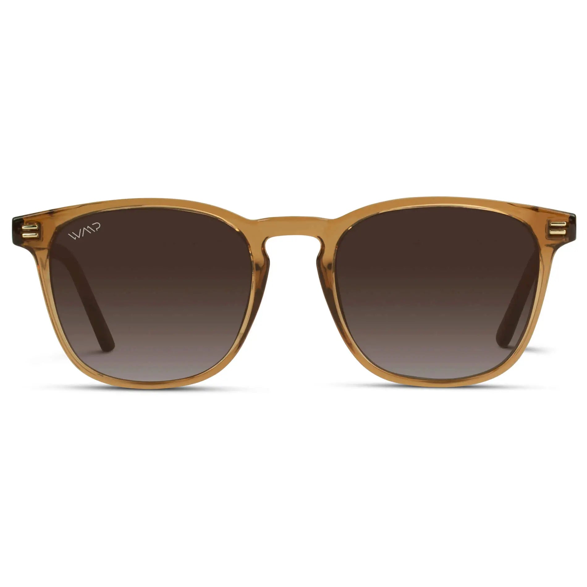 Front view of WMP Eyewear Nick sunglasses in crystal brown