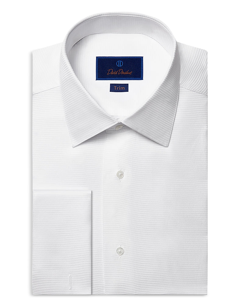 Trim Fit Horizontal Rib Formal Shirt