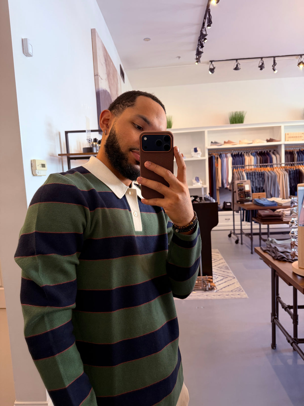 Luther Striped Rugby Sweater – Tartan Border Stripe