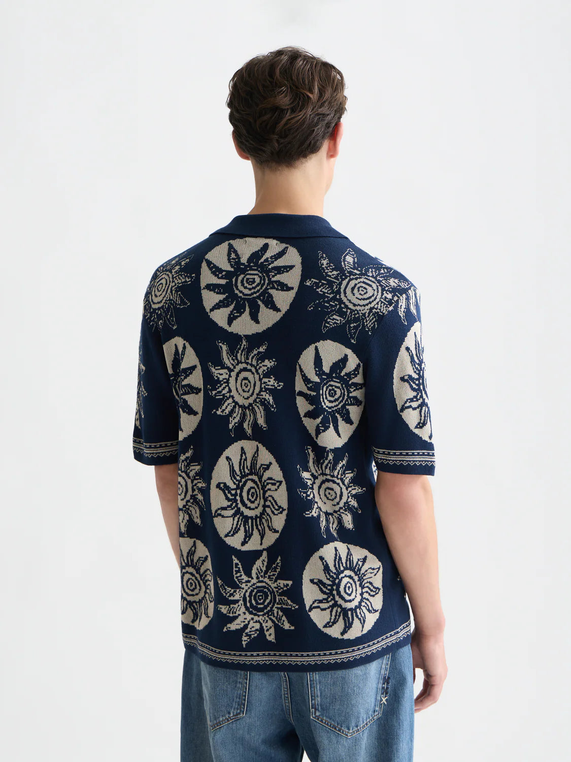 Jacquard Knit Short Sleeve Shirt