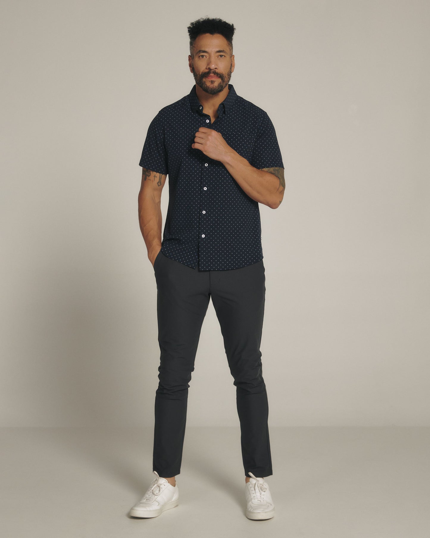 Gareth Short Sleeve Shirt - Navy