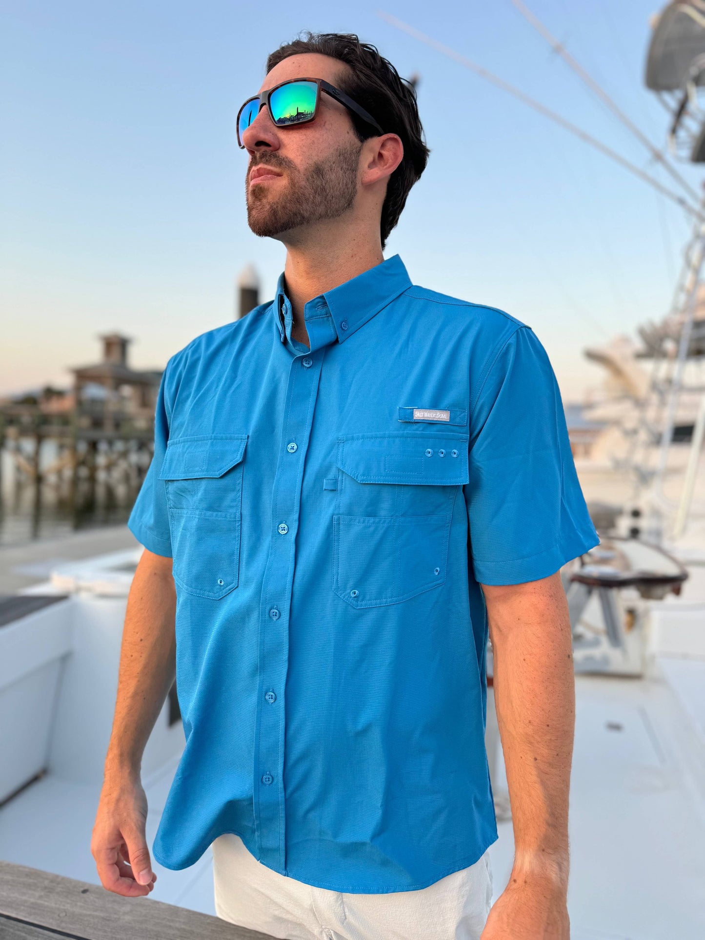 Ocean Blue Performance Fishing Shirt – Men’s Button-Down