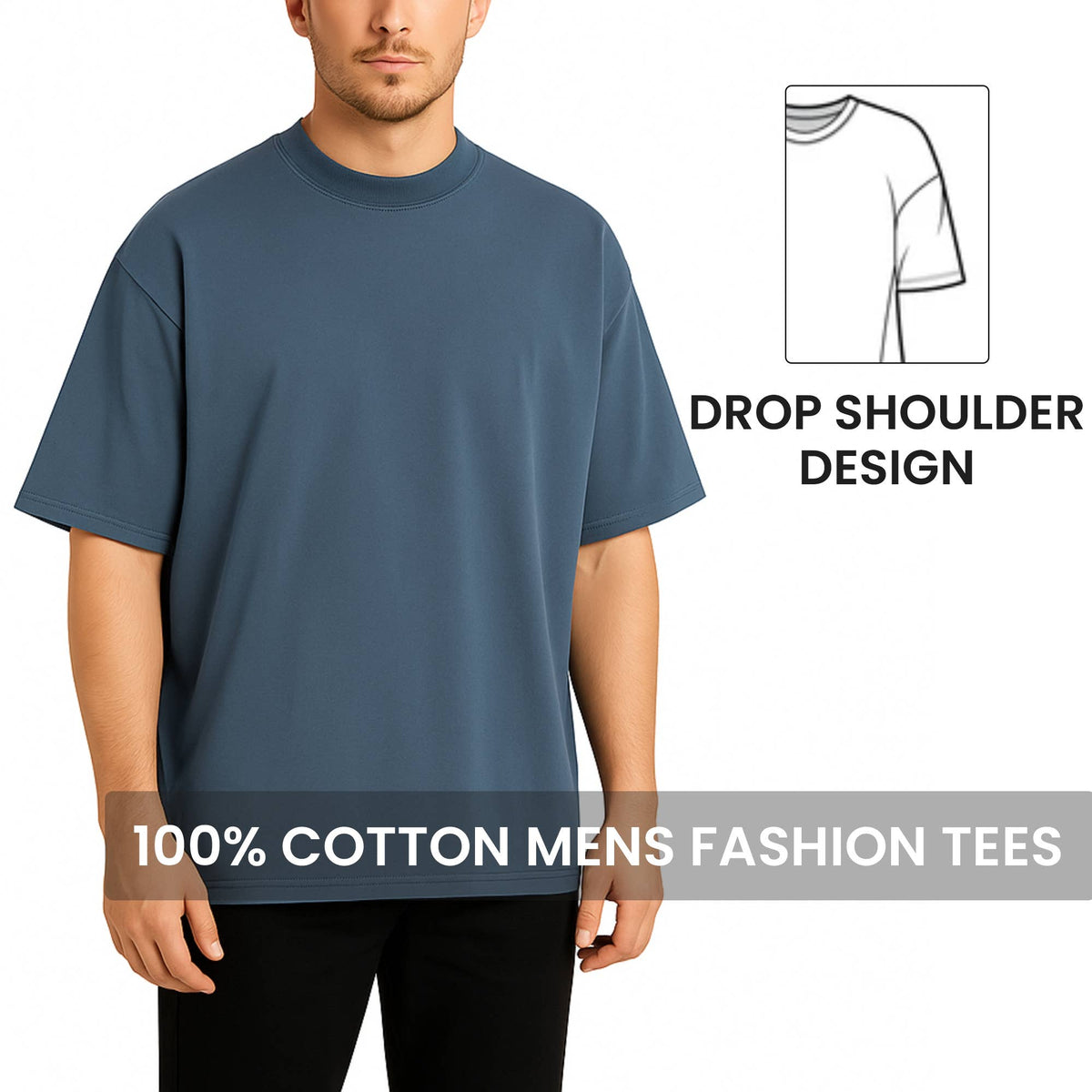 Men’s Oversized Heavyweight Cotton T-Shirt - Black