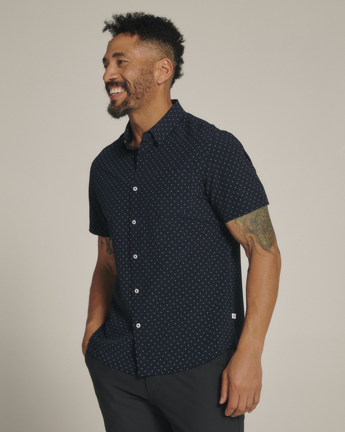 Gareth Short Sleeve Shirt - Navy