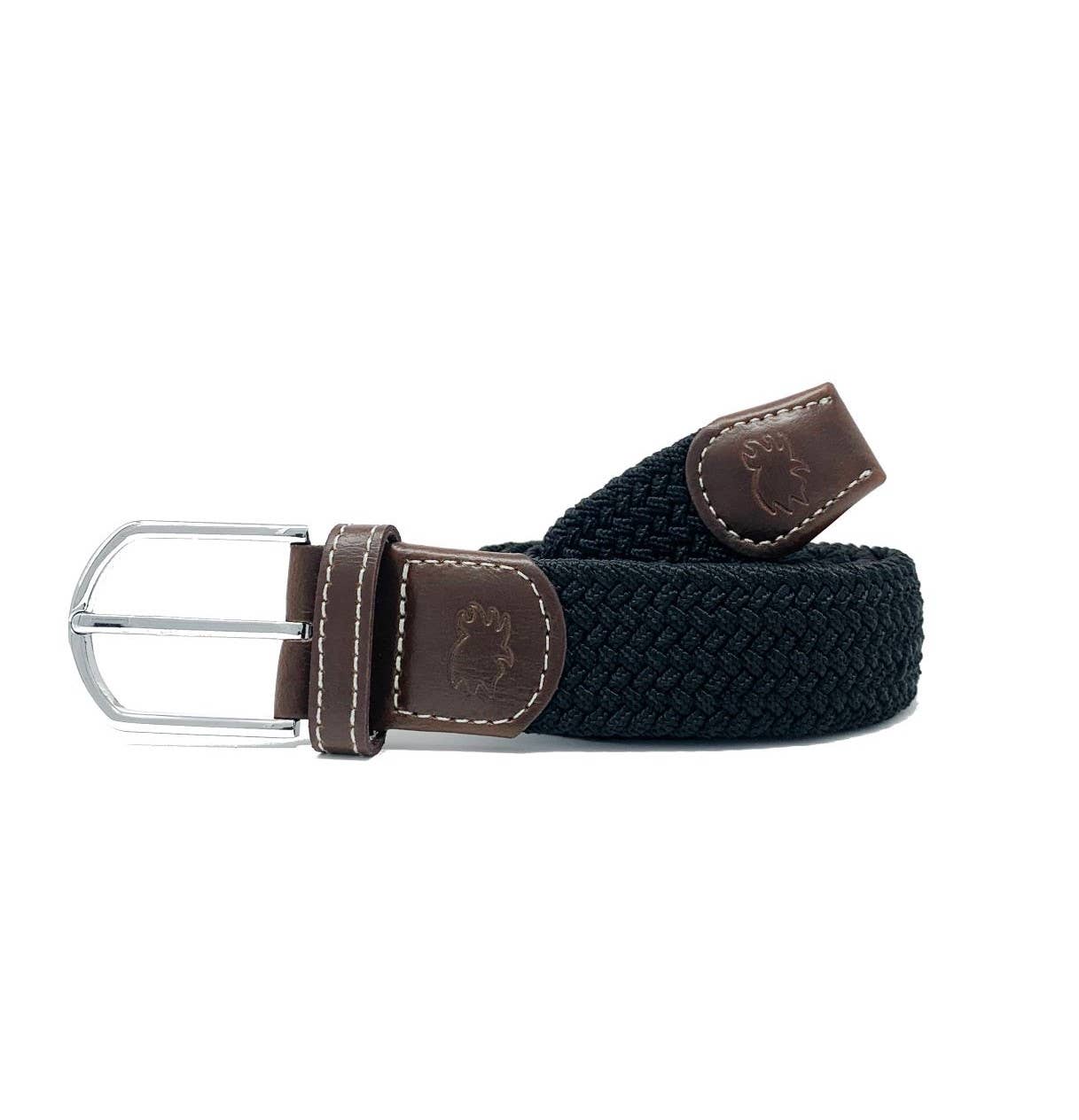 The Bethpage Solid Woven Stretch Belt - Black