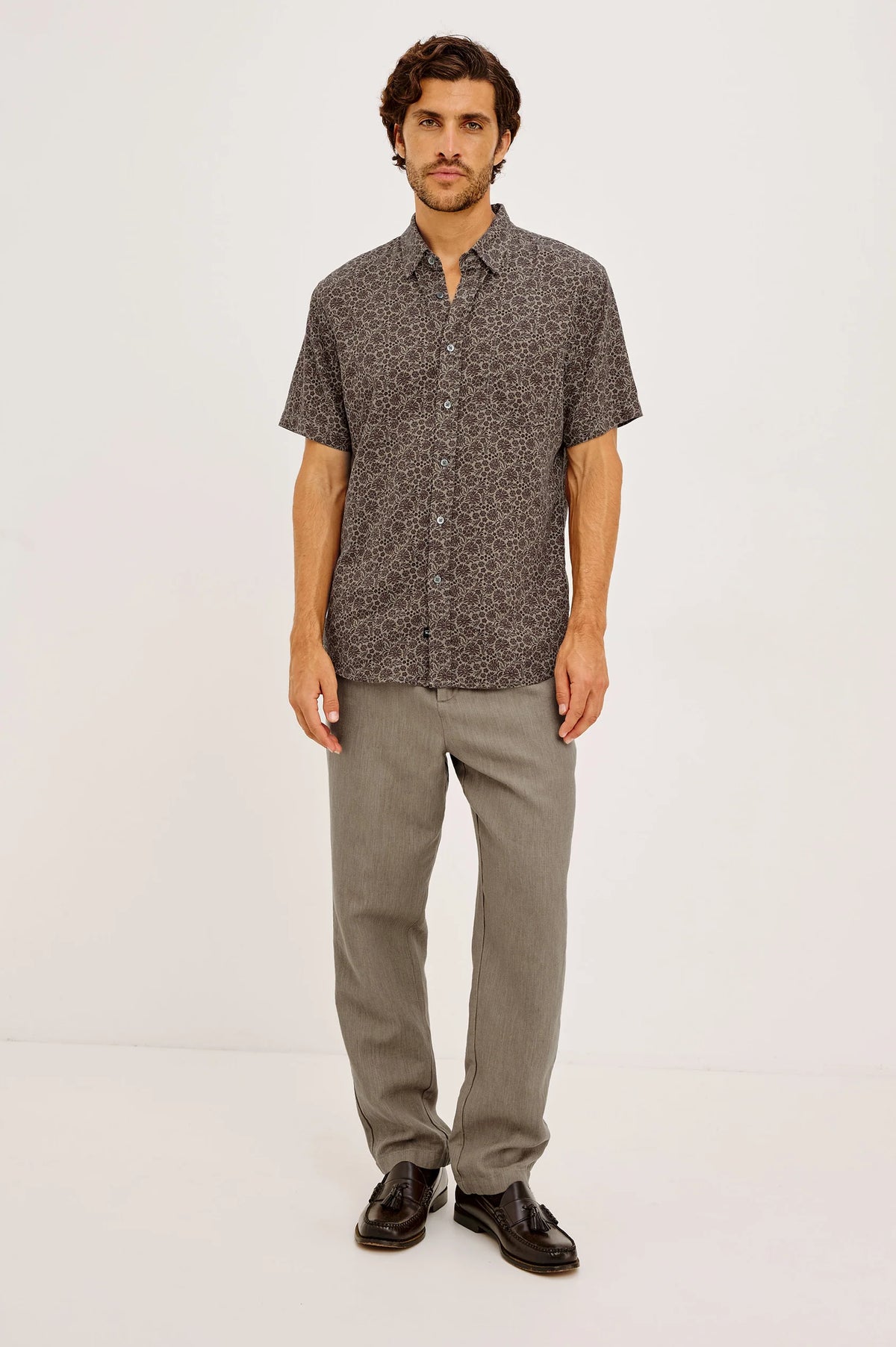 Carson Floral Short-Sleeve Shirt - Red Rock Floral