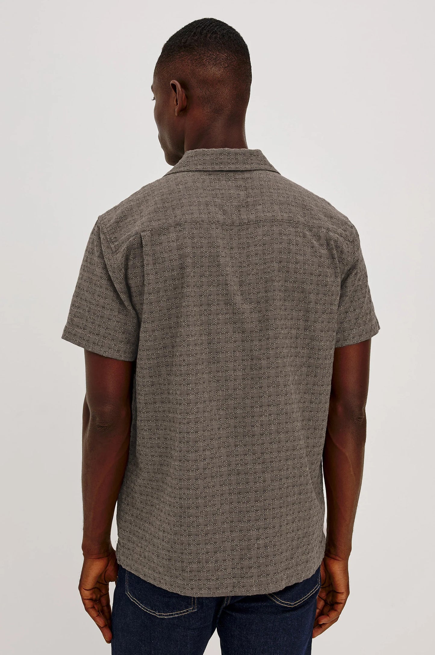 Davis Linen-Blend Button-Up Shirt - Coffee Jupe