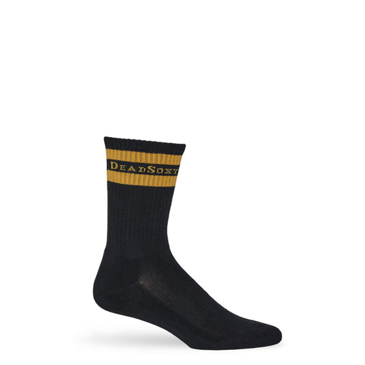 Branded Casual Crew Socks - Black/Gold