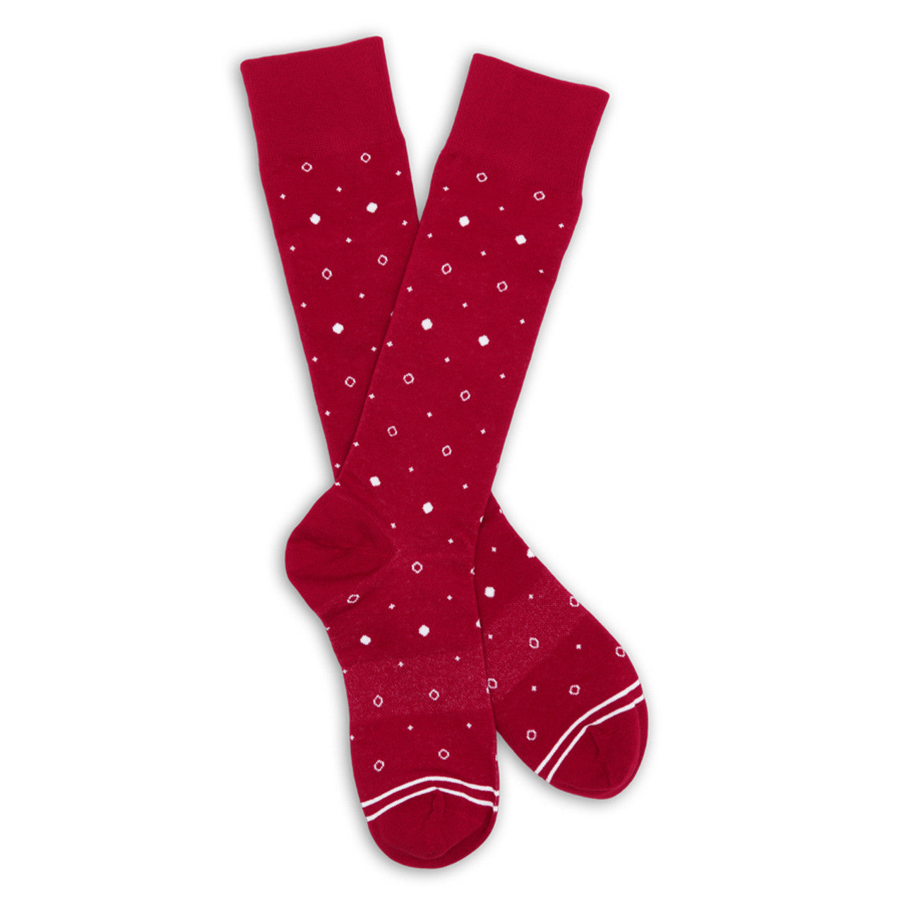 Mixed Dots Dress Socks - Cardinal