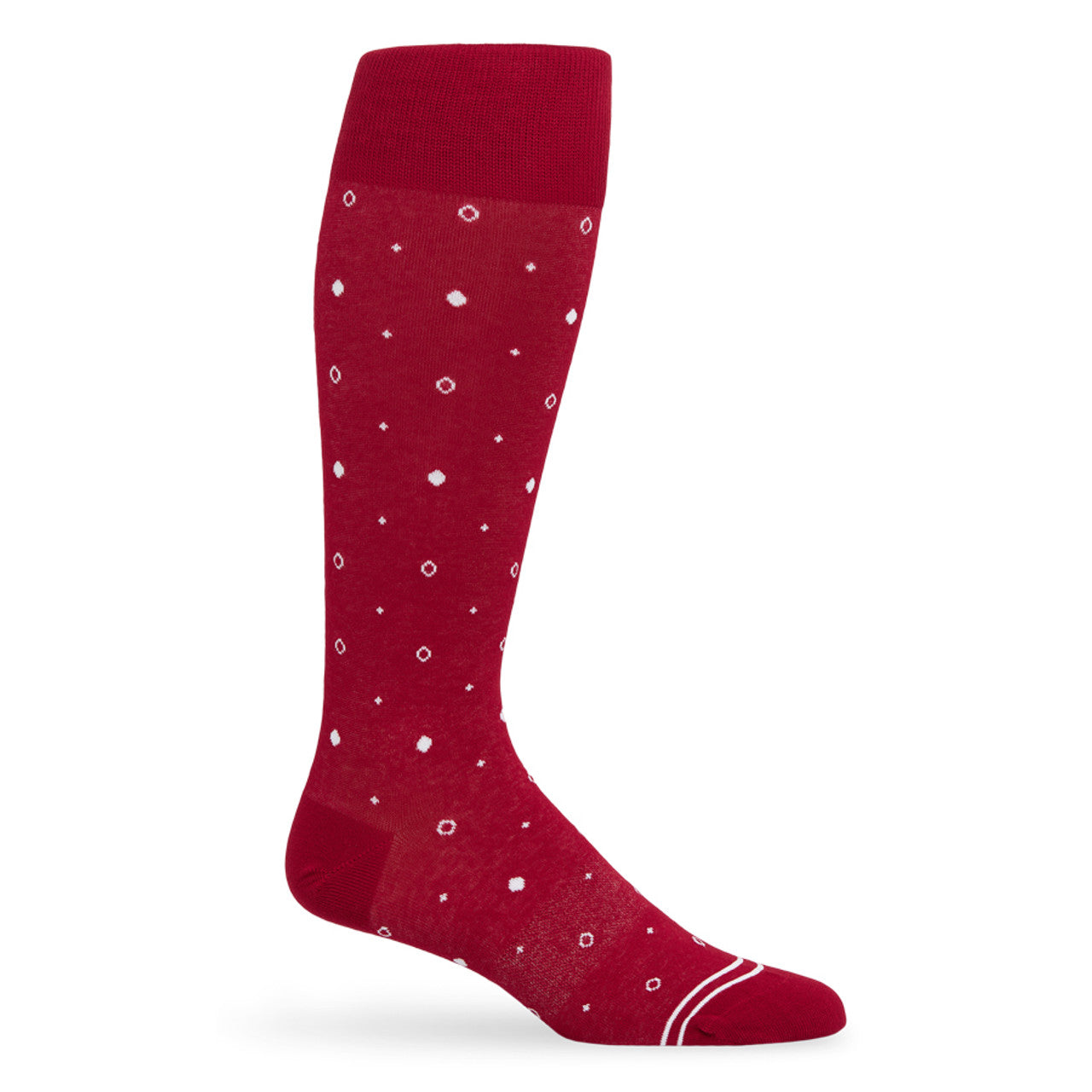 Mixed Dots Dress Socks - Cardinal
