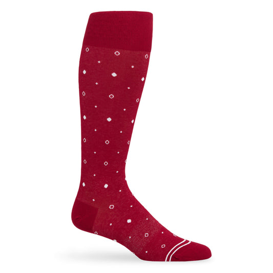 Mixed Dots Dress Socks - Cardinal