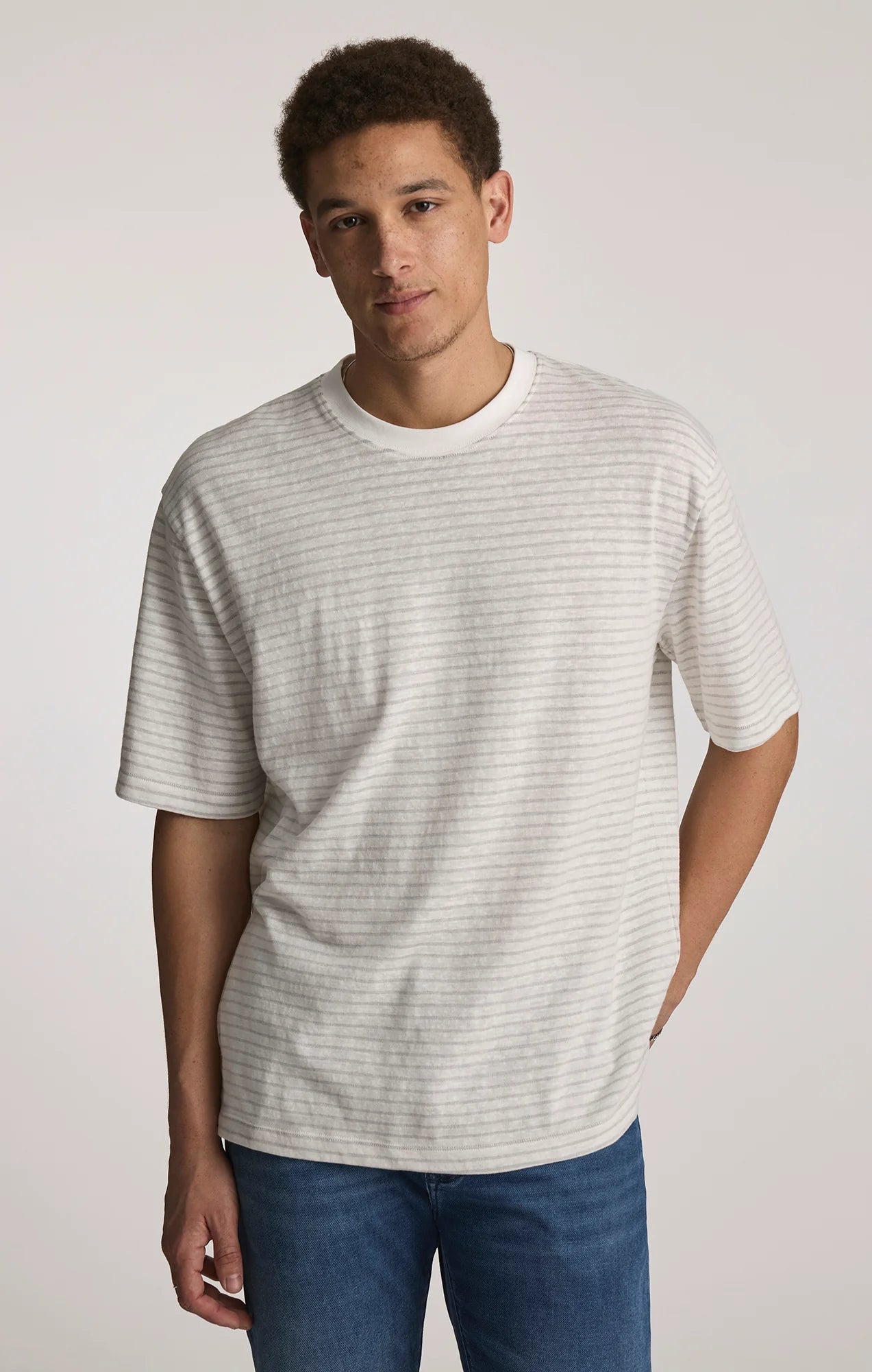 Striped Crew Neck T-Shirt – Elephant Skin
