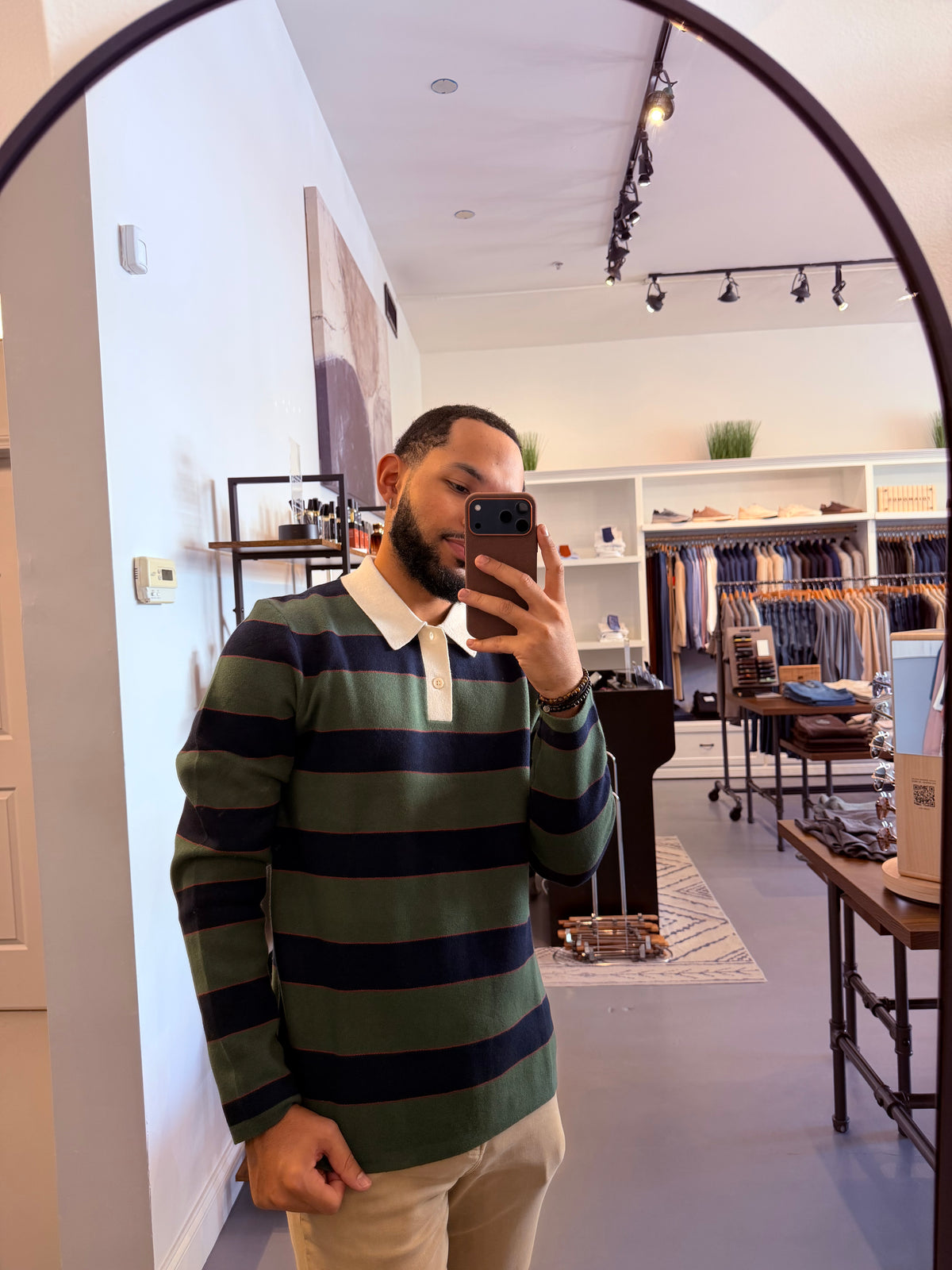 Luther Striped Rugby Sweater – Tartan Border Stripe