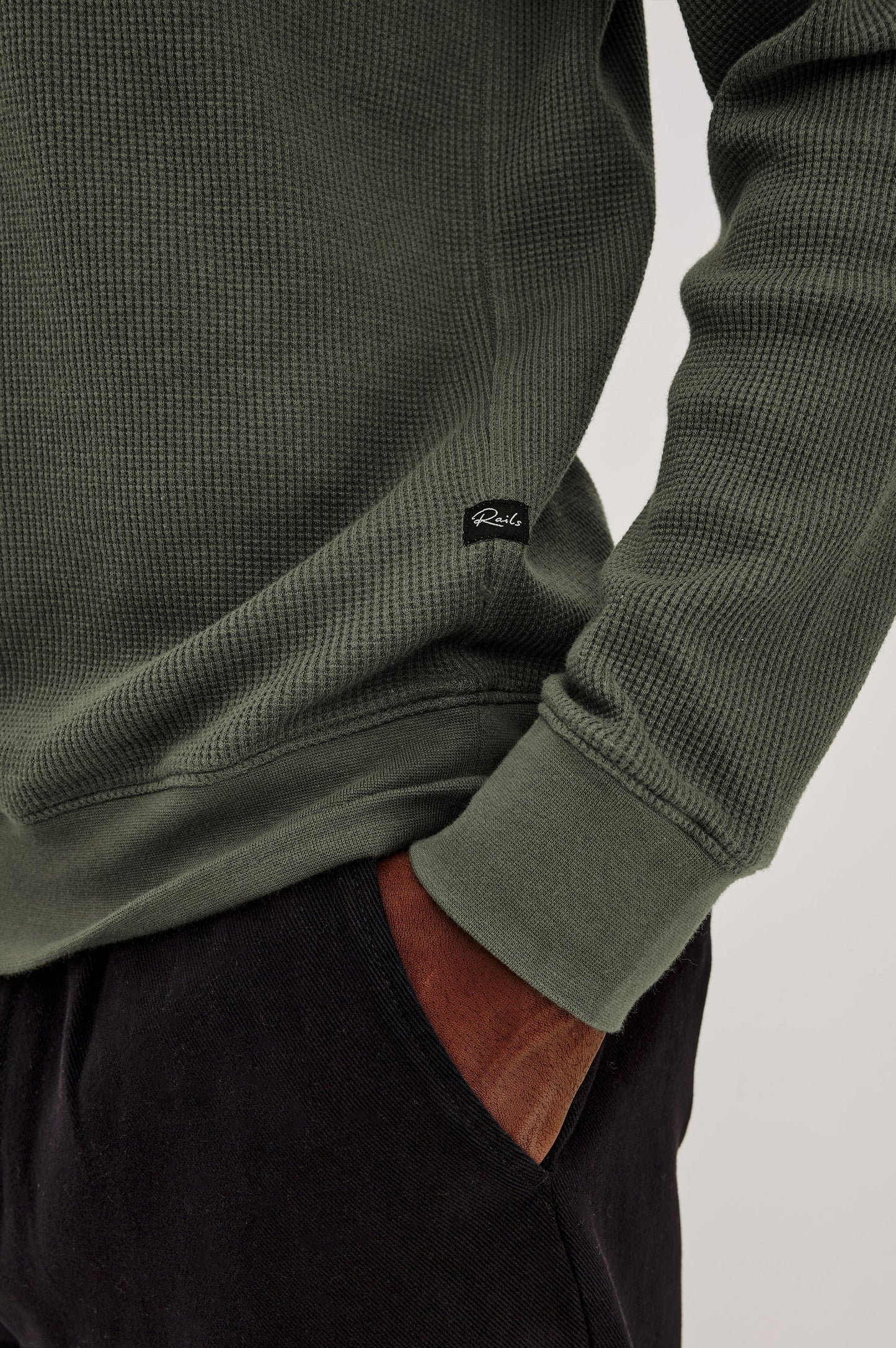 Gates Waffle-Knit Hoodie - Pine Needle