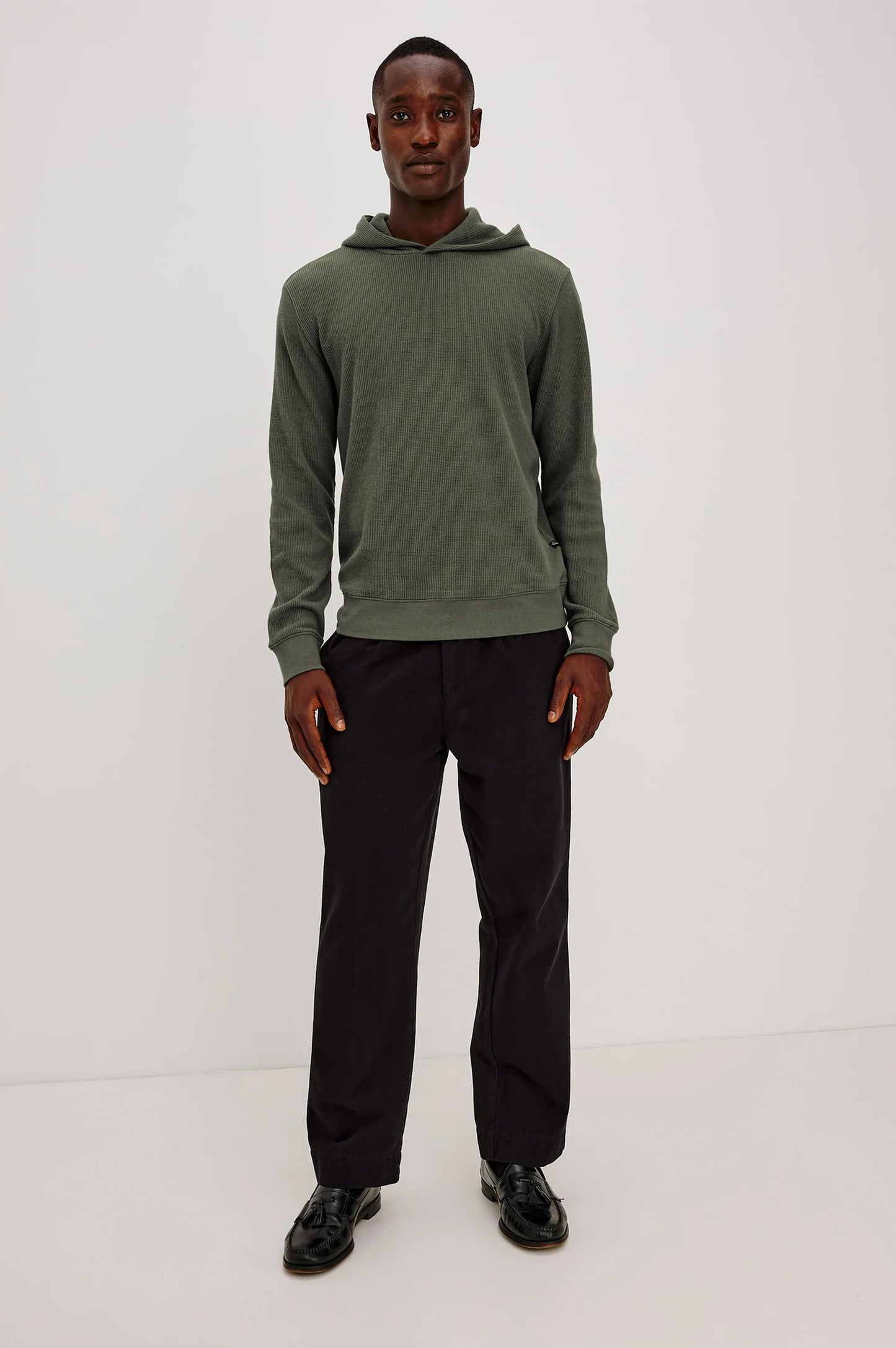Gates Waffle-Knit Hoodie - Pine Needle