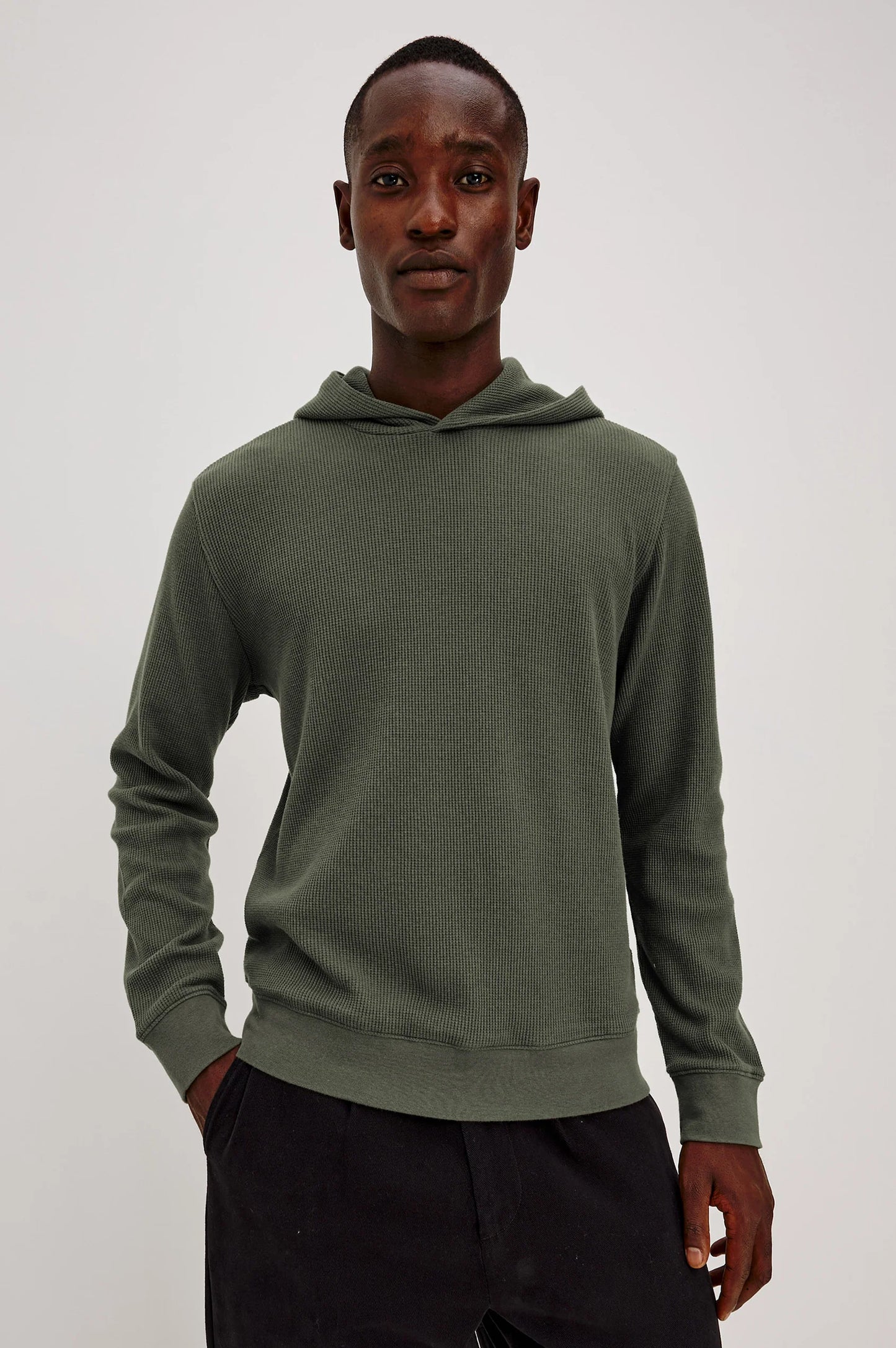 Gates Waffle-Knit Hoodie - Pine Needle