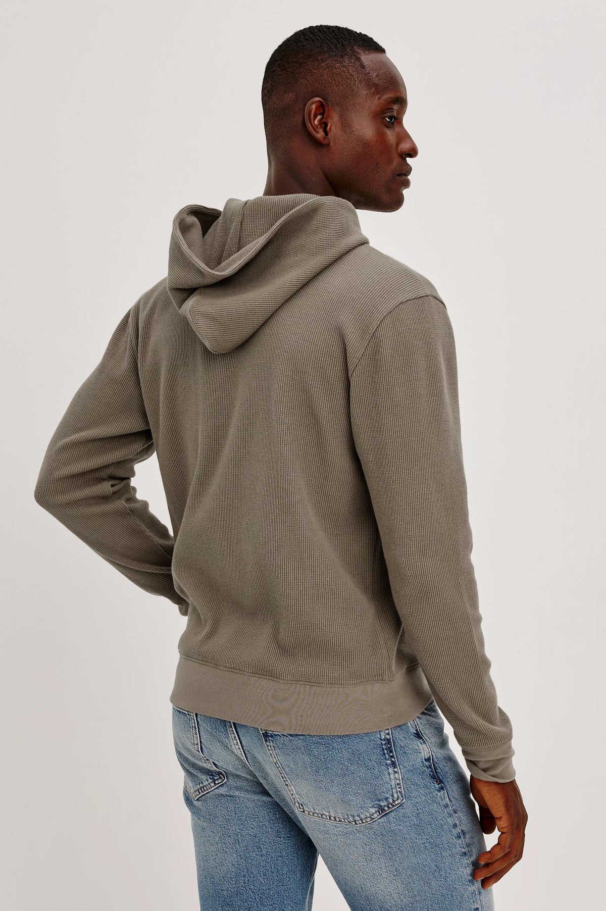 Gates Waffle-Knit Pullover Hoodie - Walnut
