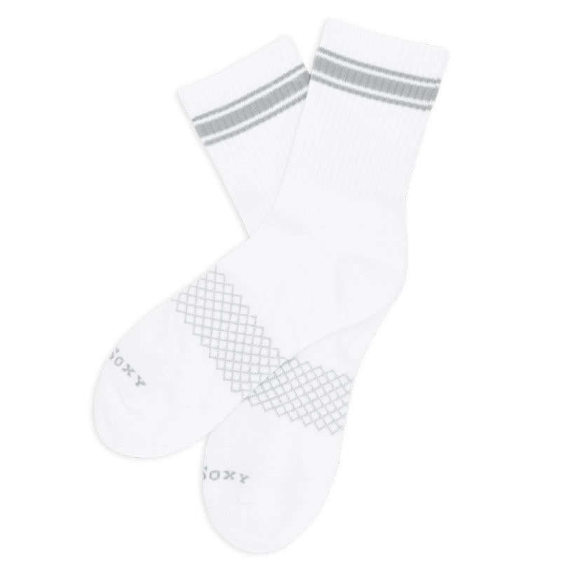 DeadSoxy Men’s White & Grey Quarter Crew Socks