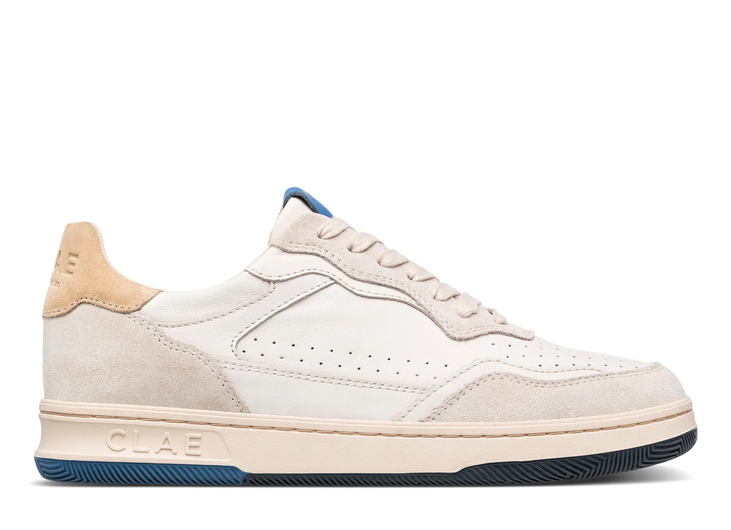 Clae Haywood Court Sneaker in Off-White / Pebble Blue