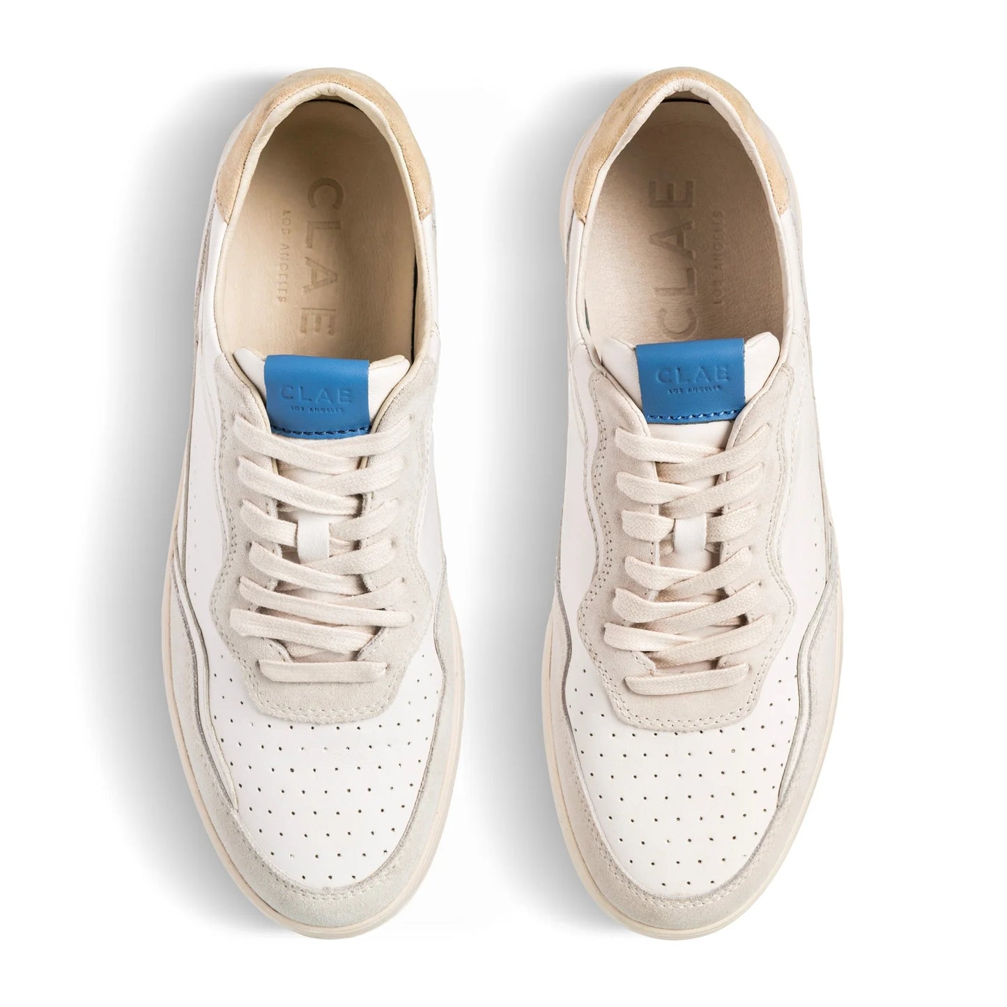 Clae Haywood Court Sneaker in Off-White / Pebble Blue
